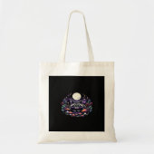 Whimsical Whimsigoth Wasbeer onder maanlicht Vinta Tote Bag (Voorkant)