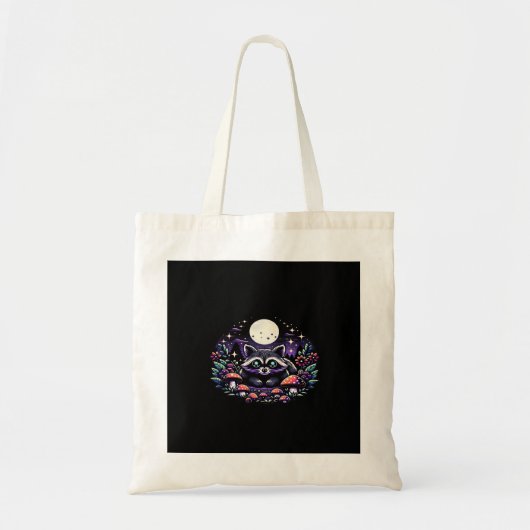 Whimsical Whimsigoth Wasbeer onder maanlicht Vinta Tote Bag (Voorkant)