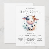 Whimsical Whimsy Koe Baby shower Kaart (Voorkant / Achterkant)