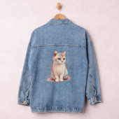 Whimsical Whiskers Cat Sketch Denim Jacket (Hangar)
