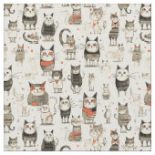 Whimsical Whiskers: Whimsy kat Stof (Close Up)