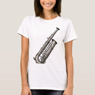 Whimsical whistle of fluit grillige patronen t-shirt