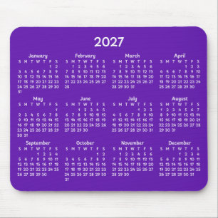 Whimsical White 2027 Agenda op Paars Muismat