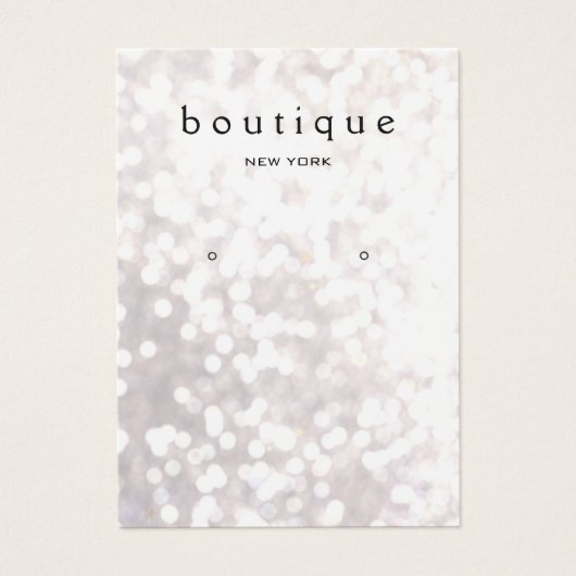 Whimsical White Bokeh Earring Display Card Visitekaartjes (Voorkant)