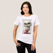 Whimsical White Cat: "God zegt dat je Gesponnen be Tri-Blend Shirt (Voorkant volledig)