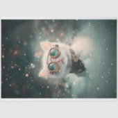 Whimsical White Cat, Kitten, Kat H2 Decoupage Tissuepapier (Voorkant)