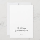 Whimsical White Cat zegt: "Je bent Gesponnen Feestdagenkaart (Achterkant)