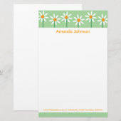 Whimsical White Daisies Specialized Stationery Briefpapier (Voorkant / Achterkant)