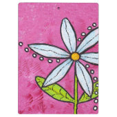 Whimsical White Daisy Flower Pink Klembord (Achterkant)