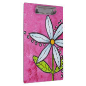 Whimsical White Daisy Flower Pink Klembord (Rechts)