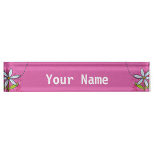 Whimsical White Daisy Flower Pink Naambordje