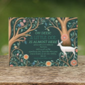 Whimsical White Deer Woodland Baby shower Kaart