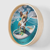 Whimsical White en Tan Surfen Franse Bulldog (Hoek)