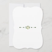 Whimsical White Floral Wreath Handwriting Weddensc Kaart (Achterkant)