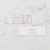 Whimsical White Glitter Bokeh Elegant Gold Lijst Mini Visitekaartje (Voorkant / Achterkant)