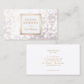 Whimsical White Glitter Bokeh Elegant Gold Lijst Visitekaartje (Voorkant / Achterkant)