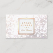 Whimsical White Glitter Bokeh Elegant Gold Lijst Visitekaartje (Voorkant)