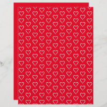Whimsical White Heart Pattern Scrapbook Papier