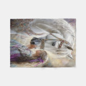 Whimsical White Horse Lil Girl Celeste Scene Fleece Deken (Voorkant (Horizontaal))