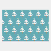 Whimsical White kerstbomen Trio Inpakpapier Vel (Voorkant 3)