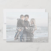 Whimsical White Kerstmis 2 Horizontale foto's Feestdagenkaart (Voorkant)