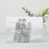 Whimsical White Kerstmis 2 Horizontale foto's Feestdagenkaart (Staand voorkant)