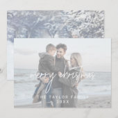 Whimsical White Kerstmis 2 Horizontale foto's Feestdagenkaart (Voorkant / Achterkant)