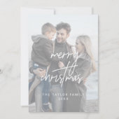 Whimsical White Merry 2 Verticale foto's Feestdagenkaart (Voorkant)