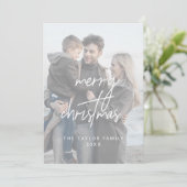 Whimsical White Merry 2 Verticale foto's Feestdagenkaart (Staand voorkant)