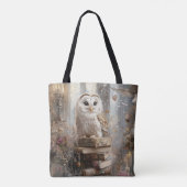 Whimsical White Owl Harmonieuze Natuur Instelling Tote Bag (Achterkant)