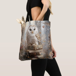 Whimsical White Owl Harmonieuze Natuur Instelling Tote Bag