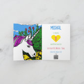 Whimsical White Paarse Verjaardag Eenhoorn (Binnen)