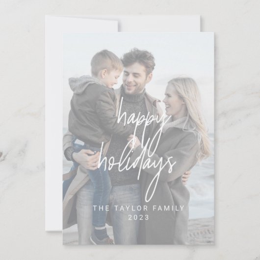 Whimsical White Prettige feestdagen 2 Verticale fo Feestdagenkaart (Voorkant)