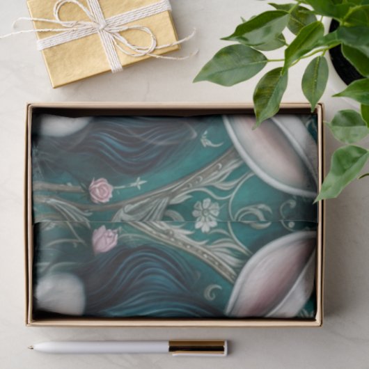 Whimsical White Rabbit Girl Alice Decoupage Papier (Geschenk)