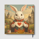 Whimsical White Rabbit Hearts Enchanted Wonderland Gastenboek (Achterkant)