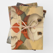 Whimsical White Rabbit Hearts Enchanted Wonderland Inpakpapier Vel (In situ)