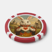 Whimsical White Rabbit Hearts Enchanted Wonderland Poker Chips (Enkel)