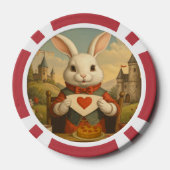 Whimsical White Rabbit Hearts Enchanted Wonderland Poker Chips (Achterkant)