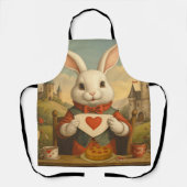 Whimsical White Rabbit Hearts Enchanted Wonderland Schort (Voorkant)