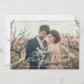 Whimsical White Script Photo Custom Save the Date Magnetische Uitnodiging (Voorkant)