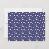 Whimsical White Stars Donkerblauw Monogram Notitiekaartje (Achterkant)