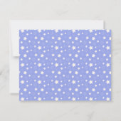 Whimsical White Stars Lichtblauw Monogram Notitiekaartje (Achterkant)