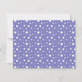 Whimsical White Stars Periwinkle Blue Monogram Notitiekaartje (Achterkant)