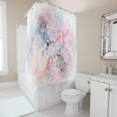 Whimsical White waterverf mandala design Douchegordijn (In situ)