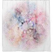 Whimsical White waterverf mandala design Douchegordijn (Voorkant)
