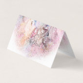 Whimsical White waterverf mandala design Visitekaartje (Voorkant)