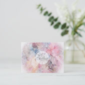 Whimsical White waterverf mandala design Visitekaartje (Staand voorkant)