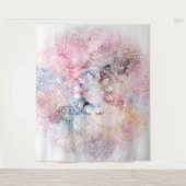 Whimsical White waterverf mandala design Wandkleed (Voorkant)