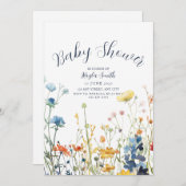 Whimsical White Wildflower Uitnodiging (Voorkant / Achterkant)