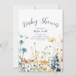 Whimsical White Wildflower Uitnodiging